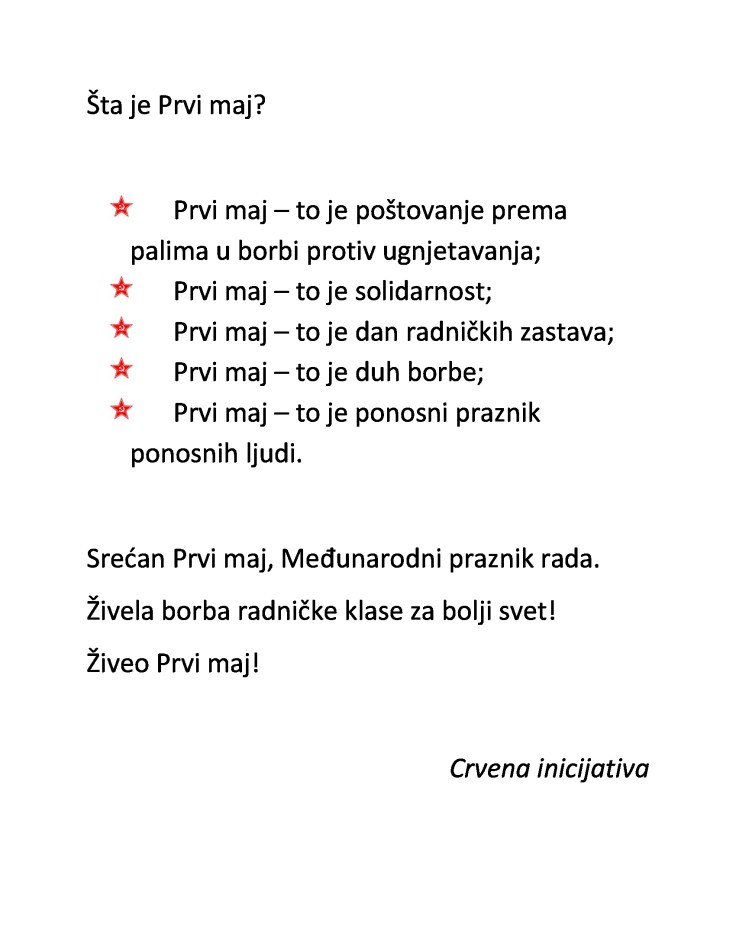 Šta je Prvi maj?